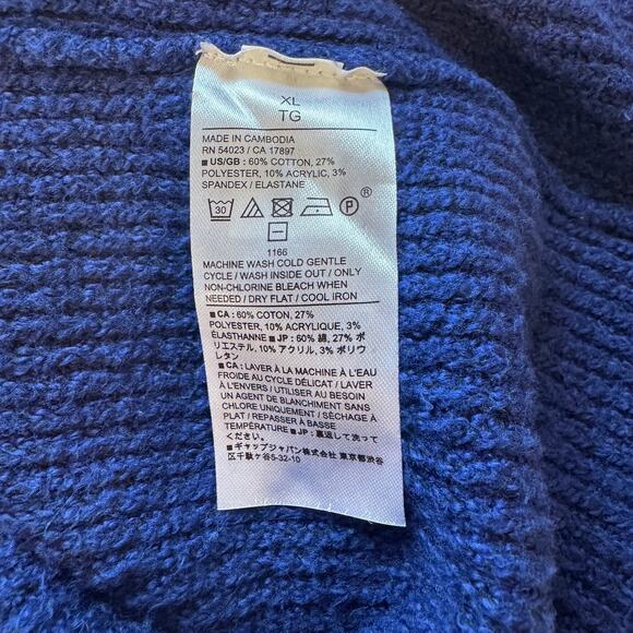 EUC Banana Republic XL Blue Ribbed V-Neck Sweater Tunic Pullover Coastal Grandma - Picture 8 of 9